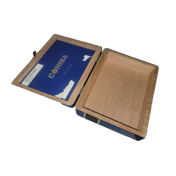 Cohiba Blue EMPTY Wood Cigar Box - Picture 4 of 6